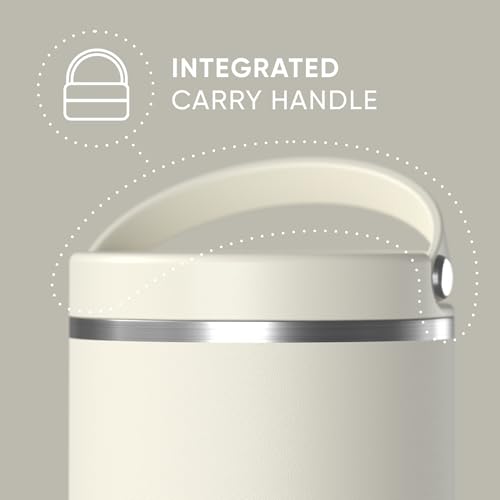 Image of Hydrapeak 25oz Stainless Steel Vacuum Insulated Food Jar for Hot Food and Cold Food, Wide Mouth Leak-Proof Soup Jar for Adults, 10 Hours Hot and 16 Hours Cold (Ivory)