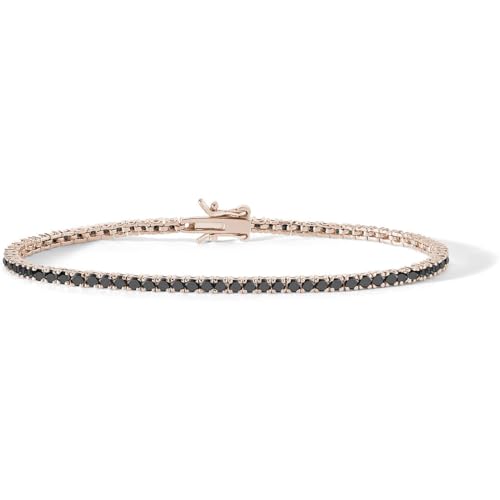 Bracelet tennis pour homme Comete argent rose et pierres noires élégance masculine