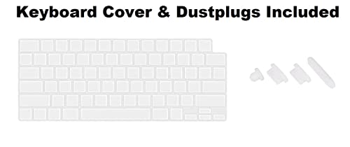 Image of Midkart Case Compatible with MacBook Air 13.6 inch M5 M4 M3 M2 Release 2026-2022 A3449 A3240 A3113 A2681 Hard Shell Cover Keyguard Dust Plugs for MacBook Air 13 inch Case, Semi-Transparent & Black