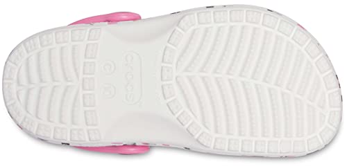 CROCS Classic Heart Print Clog K - White - C6 , 207000-100-C6, Kids Unisex , White , C6