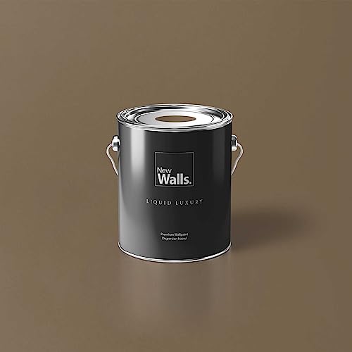 New Walls Premium Wandfarbe Braun Liquid Luxury Dispersionsfarbe für Innenräume – 2,5 L