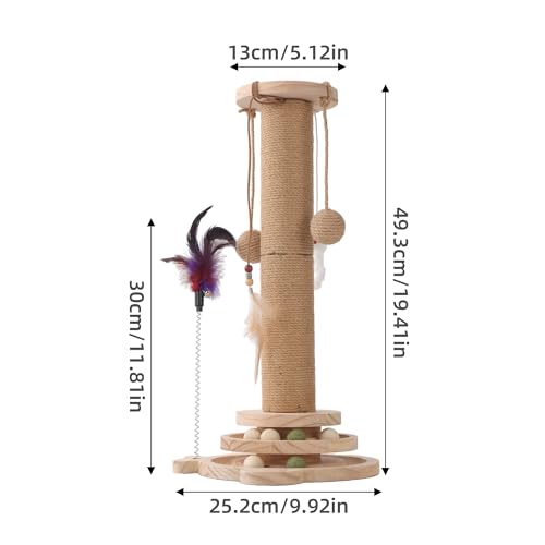 Rascador para gatos de madera 4 en 1 de 19.4 pulgadas miniatura 2