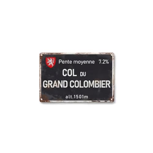 Idée cadeau cycliste plaque vintage en métal souvenir de grand col