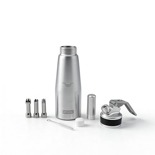 Professional 500ml Silver Aluminum Cream Whipper Whipped Cream Dispenser by RTAPL - Image 2