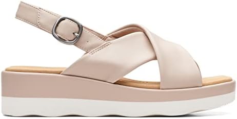 Clarks Clara Cove Wedge Sandal, Sand Synthetic, 11 Medium | Image 1