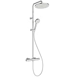 Ideal Standard Alero colonna doccia, set doccia a risparmio idrico con termostato, doccetta con due modalità di getto (Rain e SilkRain) – Cromo (315 x 510,5 x 1117 mm)