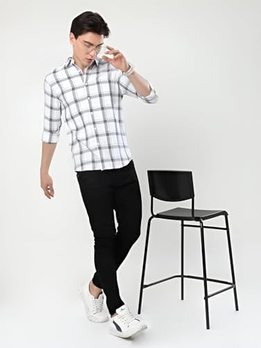 Image of GLORYBOYZ Men's Full Sleeve Checkered Casual Cotton Shirt S-2XL