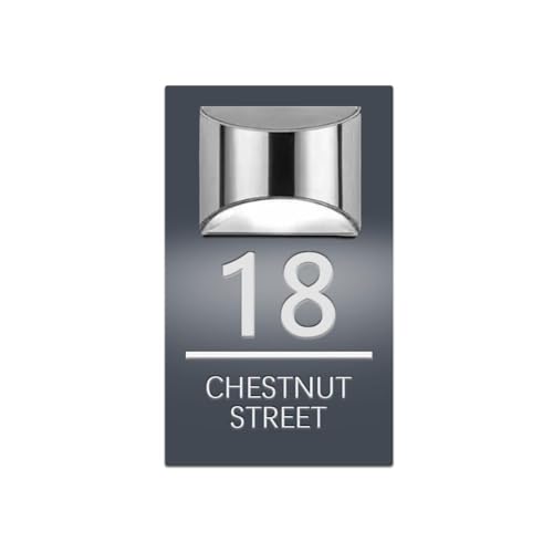 Panneau solaire personnalisé Numéro de maison avec lumière solaire, plaque LED moderne Éclairage extérieur, plaques d'adresse