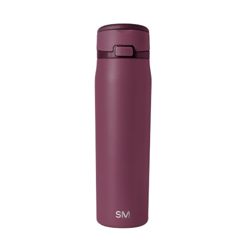 Image of Simple Modern Water Bottle with Straw & Handle | 24oz | Purple | Mesa Loop Insulated Water Bottle for School, Sports, Travel | Leak Proof, Stainless Steel | Fig Jam