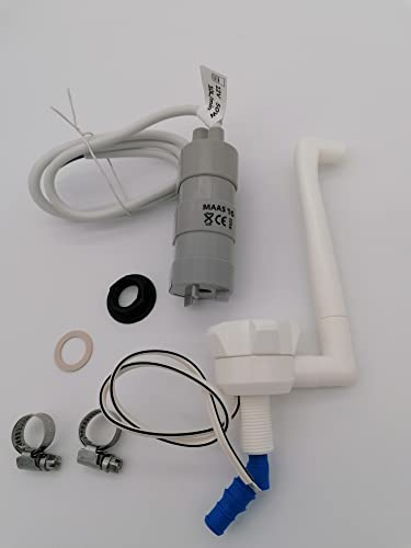 CR-MOESANCO® Set Wasserhahn + Pumpe + 2 Klemmen Edelstahl für Wohnwagen 12 V Camping Auto Camping Auto Waschbecken (MASS 10L)