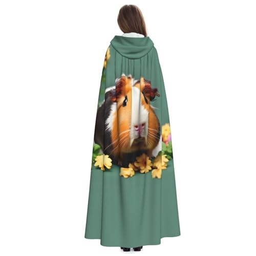 Cape à capuche avec imprimé fleuri et cochons d'Inde motif original - 4