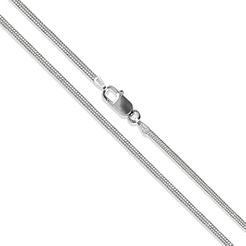 Sterling Silver Round Magic Snake Chain 1.1mm Rhodium Plated Necklace 925 Cover