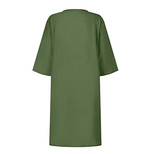 OIOLOYJM Plus Size Summer Dresses for Women 2025 Plus Size Dresses for Curvy Women 3/4 Sleeve Casual Boho Kaftan Dresses