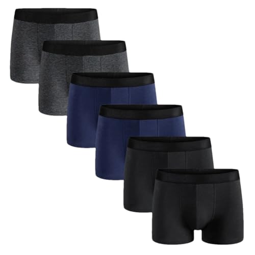 Conjunto de 6 bragas para hombre, calzoncillos tipo bóxer y calzoncillos de alta elasticidad, Zx1, L