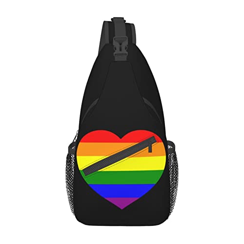 Mochila bandolera LGBT Gay Pride unisex negra miniatura 2