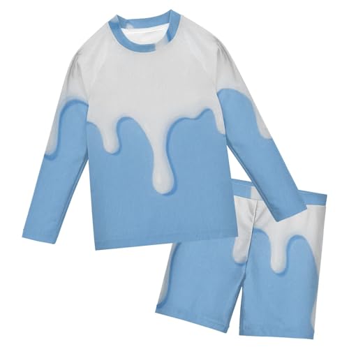 Traje de baño con manga larga para niños que protege la piel del sol directo