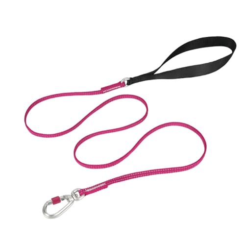 犬 リード 幅0.8cm 全長140cm 超小型犬 小型犬 中型犬 全14色 犬用 散歩用リード 丈夫 軽量 3M反射素材 シンプル カラフル テープ型 ロック付き カラビナ アルミ合金 ナイロン Truelove TLL2772 (ローズピンクRPI)