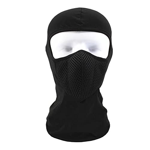 Sperrins Polyester Balaclava Face Cover, Neck Gaiter, UV Protector Ski Scarf Neck Warmer Hood for Motorcycle Running Cycling Cold Weather Black