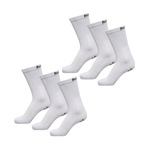 hummel Unisex Sportsocken Basic - 6er Pack (DE/NL/SE/PL, Numerisch, 36, 40, Regular, Regular, Weiss)