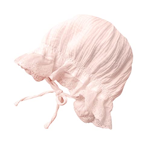 Holibanna Protection Cap Elegant Lace Design Lightweight Breathable Summer Hat for Little Girls Pink