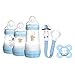 MAM Set di Reén Nacido Welcome to the World G101-3 Biberones Easy Start Anti-Colic, 1 Chupete Start e 1 Spilla Clip 0+ mesi, Blu, Versione Spagnola