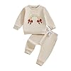 Infant Baby Girls Clothes Toddler Long Sleeve Crewneck Bowknot Sweatshirts Jogger Pants 2Pcs Fall Winter Outfits