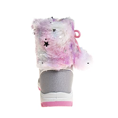 Rugged Bear Girls Snow Boot, Silver Multi, 6 Toddler3