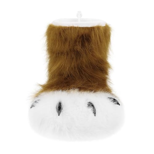 Image of Animal Fuzzy Slippers Bear Cat Wolf Dog Fox Fursuit Feet Paw Claw Shoes Furry Boots Costume Accessories for Adult Kids