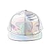 Naimo Adjustable Strap Baseball Cap Holographic Rainbow Casual Cap (Silver)