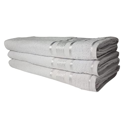 Kit 03 Toalha de Banho Gigante Banhão Egito 80x180cm 500g 100% Algodão Atacado - Branca