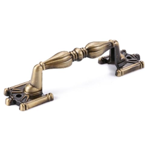 Manetas para puertas Perillas de armario de bronce verde, manija de cerradura de puerta Vintage, herrajes prácticos portátiles antiguos for muebles(2906-96)