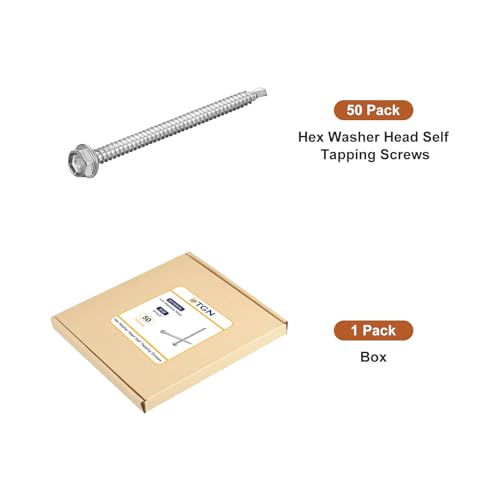 Tornillos autorroscantes hex washer #10x3 50 unidades miniatura 6