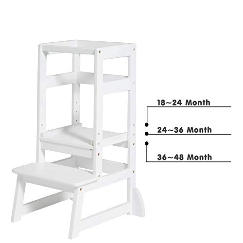 SDADI Adjustable Height Kitchen Step Stool,Kids Learning Stool,Mothers' Helper LT05W