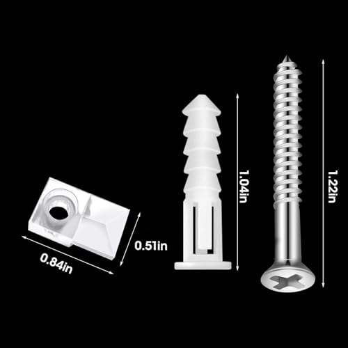 Image of Jeffbaubl 25-Pack Mirror Holder Clips Kit - Clear Plastic, Screw Mount, Frameless, 1 /4 inch Thick