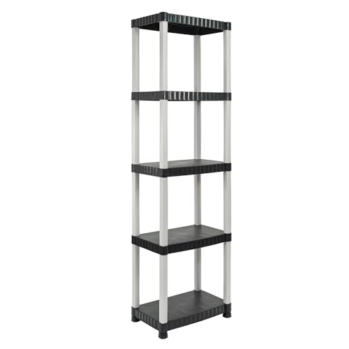 La Mejor Recopilación de Estantes de Plastico Walmart - los más vendidos. 41 POLYCAR Estante De Plástico 5 Negro/Gris Repisas Solidas