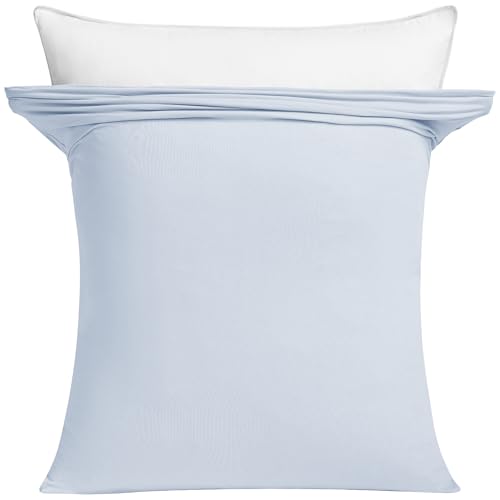 AZRA 【のびのび~十分な弾力性】枕カバー 封筒型40×60cm~50×70cm(枕対応) 大きめ 伸びるピローケース おしゃれ ふわふわ 洗えるまくらカバー 四季適応(ソフトブルー,1枚セット)