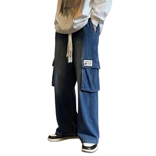 Loose Straight Jeans Man Jeans Cargo Pants Classic Casual Waist Male Trousers