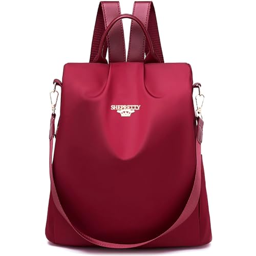 shepretty Femme Anti-vol Sac à Dos imperméable, 8864Rouge