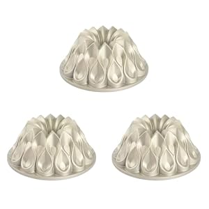 3X Crown Pan Family Parent-Child Gathering Cake DIY Mold Champagne Gold 9.8X4 Inches