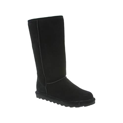 Bearpaw Women's Elle Tall Black Size 9 | Women's Boot Classic Suede | Women's Slip On Boot | Comfortable Winter Boot #TOP1