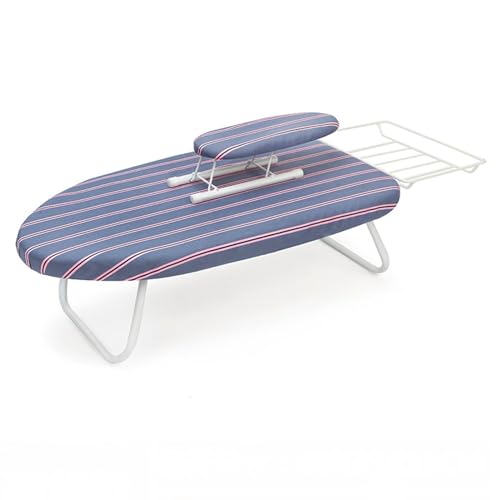 ISCBAFYX Tabletop Ironing Board - Heavy Duty Iron Board with Mesh Metal Base, Cotton Cover, Non-Slip Feet, Household Essentials (Color : Stripes, Size : 80 * 33 * 19)