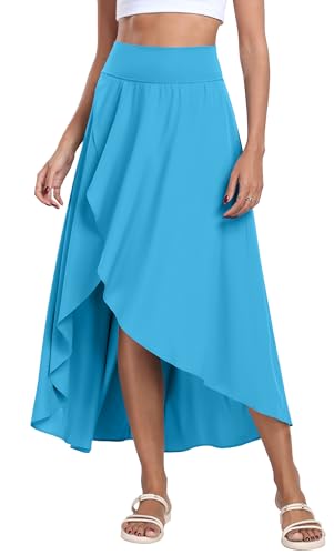 IUGA High Waist Maxi Skirt with Slit Ruffle Wrap Skirt