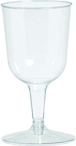 Amscan Big Party Pack Clear Plastic Wine Glasses, 5 1/2 Oz. -Pack of 32