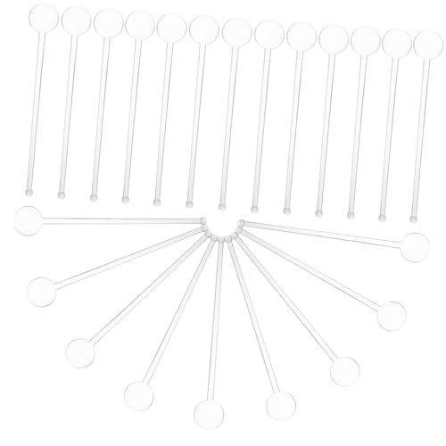 SOLUSTRE 80Pcs Transparent Coffee Stirrers Beverage Mixing Sticks for Cocktails Drinks Coffee Swizzle Sticks for Home Bar Parties More