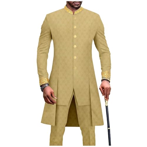 Men's Suits African Traditional Clothing Jacket and Trousers 2 Piece Set Business Formal Event Attire