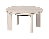 こたつテーブル 折れ脚 円形68cm (ホワイト)