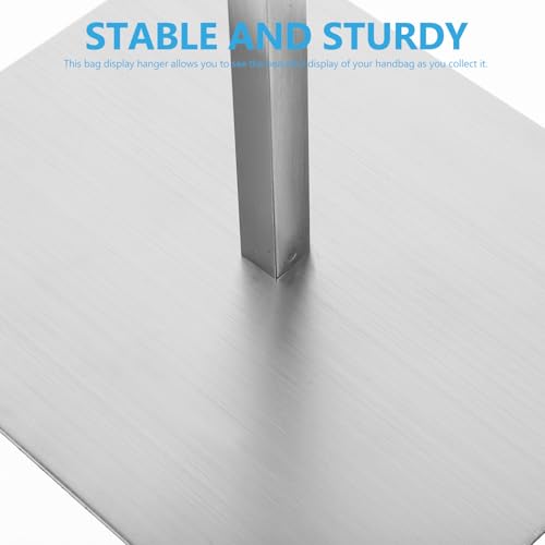 CATIEBYE シルバーのステンレス製耐衝撃性備えた吊り下げスタンド 高さ調節可能35cm-60cmお押入れの財布ハンガーやバッグ収納ハンガーに最適なT字型ディスプレイスタンド [3]