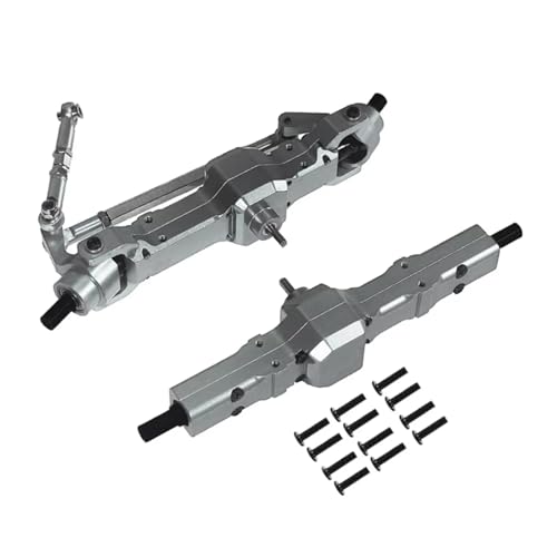 RC Front Rear axle Compatible with WPL C14 C24 for Feiyu for JJRC 1/16 Remote Control Cars Upgrades Parts Aluminum Alloy Front Rear Bridges(Gray)