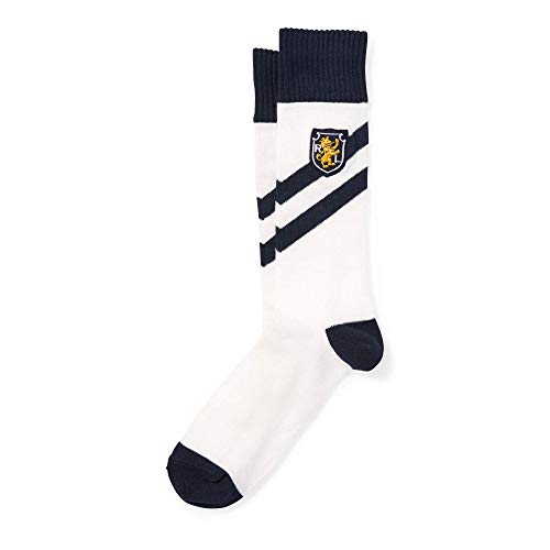 POLO RALPH LAUREN MENs Striped Crest Trouser Socks,Size 6-12 (WHITE)