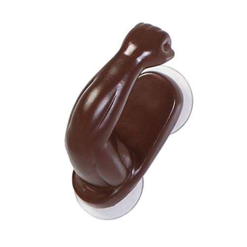 KHATI Creative 3D Arm Design Suction Cup Hooks Wall Decoration Hangers Brown